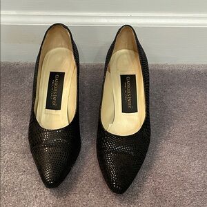 Black Women's Shoes - Reptile Texture